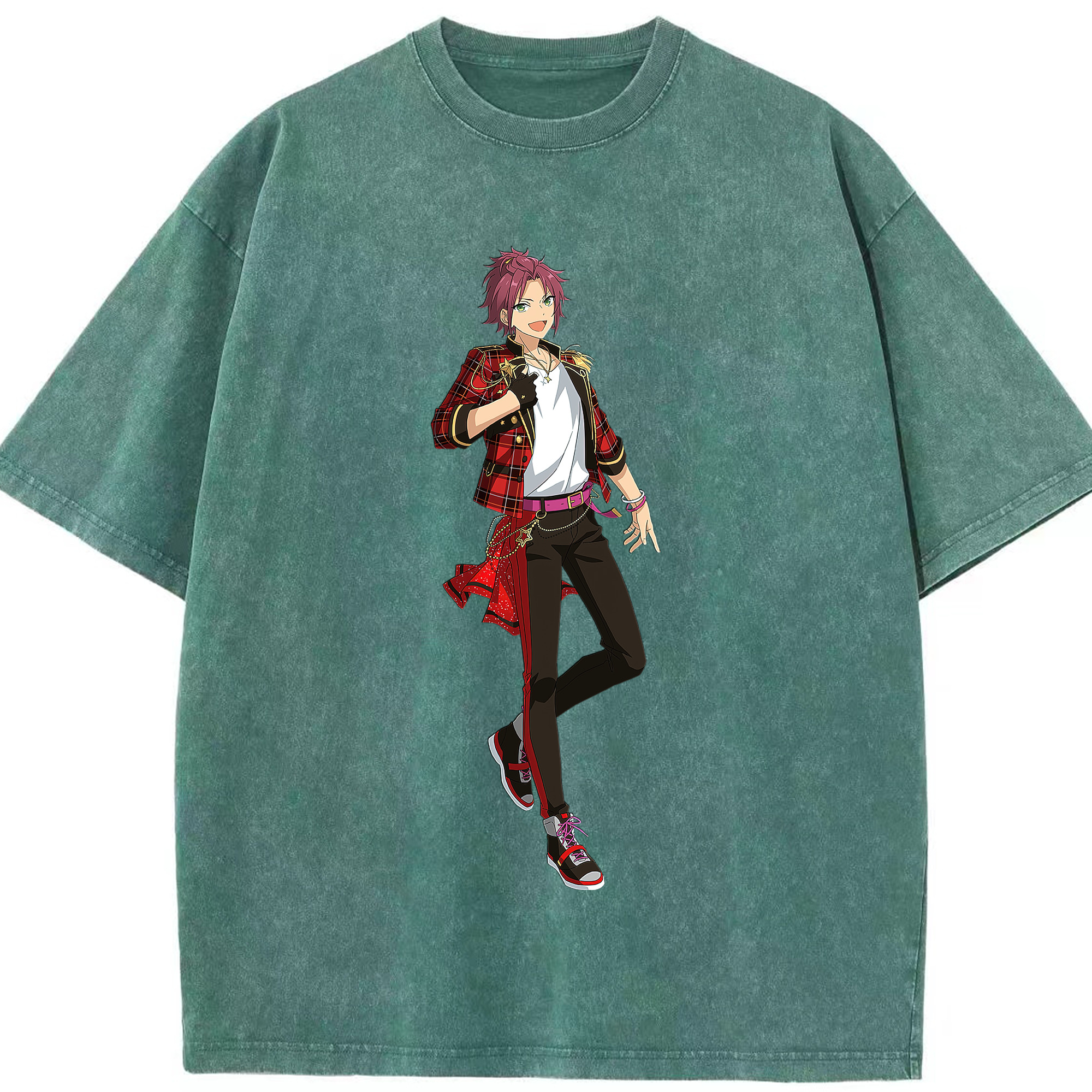 （画像用） あんさんぶるスターズ! Ensemble Stars 綿100% ヴィンテージ風 半袖Tシャツ（フロントプリント）